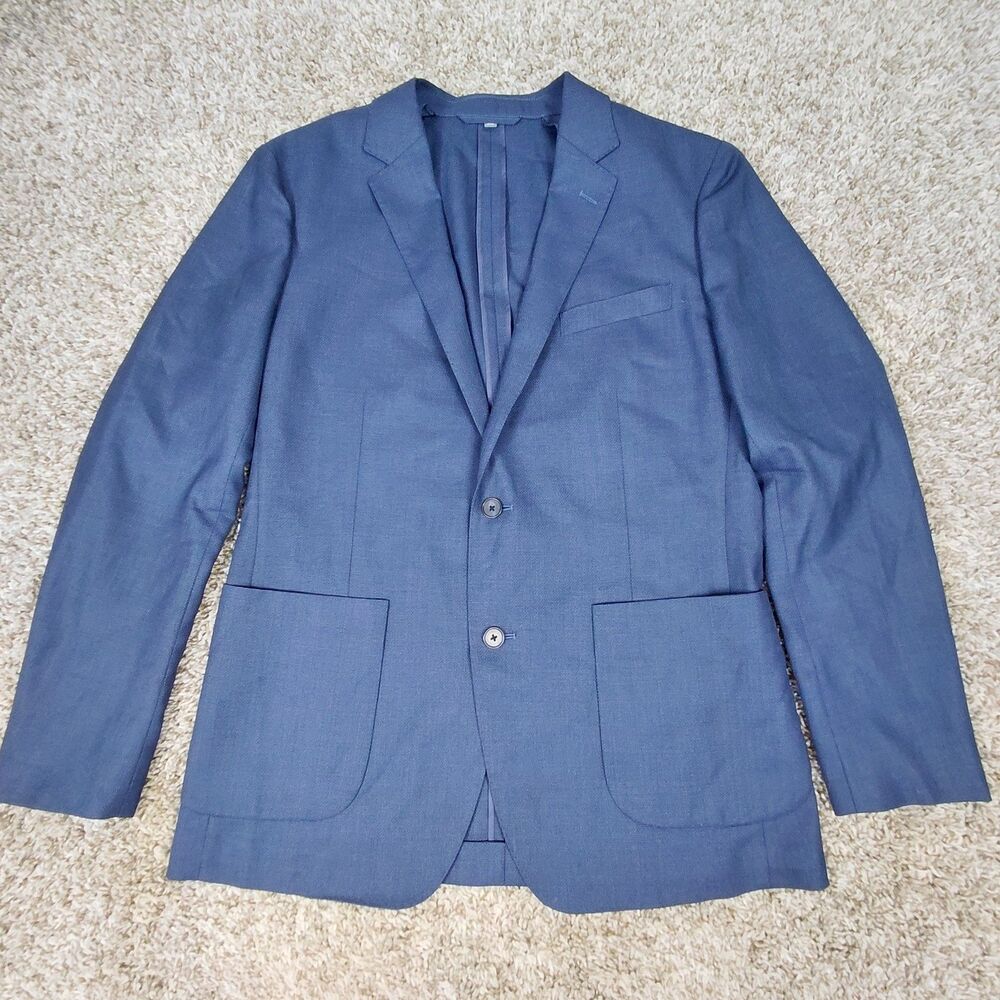 Bonobos Blazer Mens 42R Blue Vitale Barberis Canonico Wool Unstructured Jacket